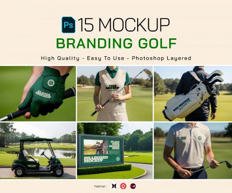 Premium Branding Green Golf Mockup