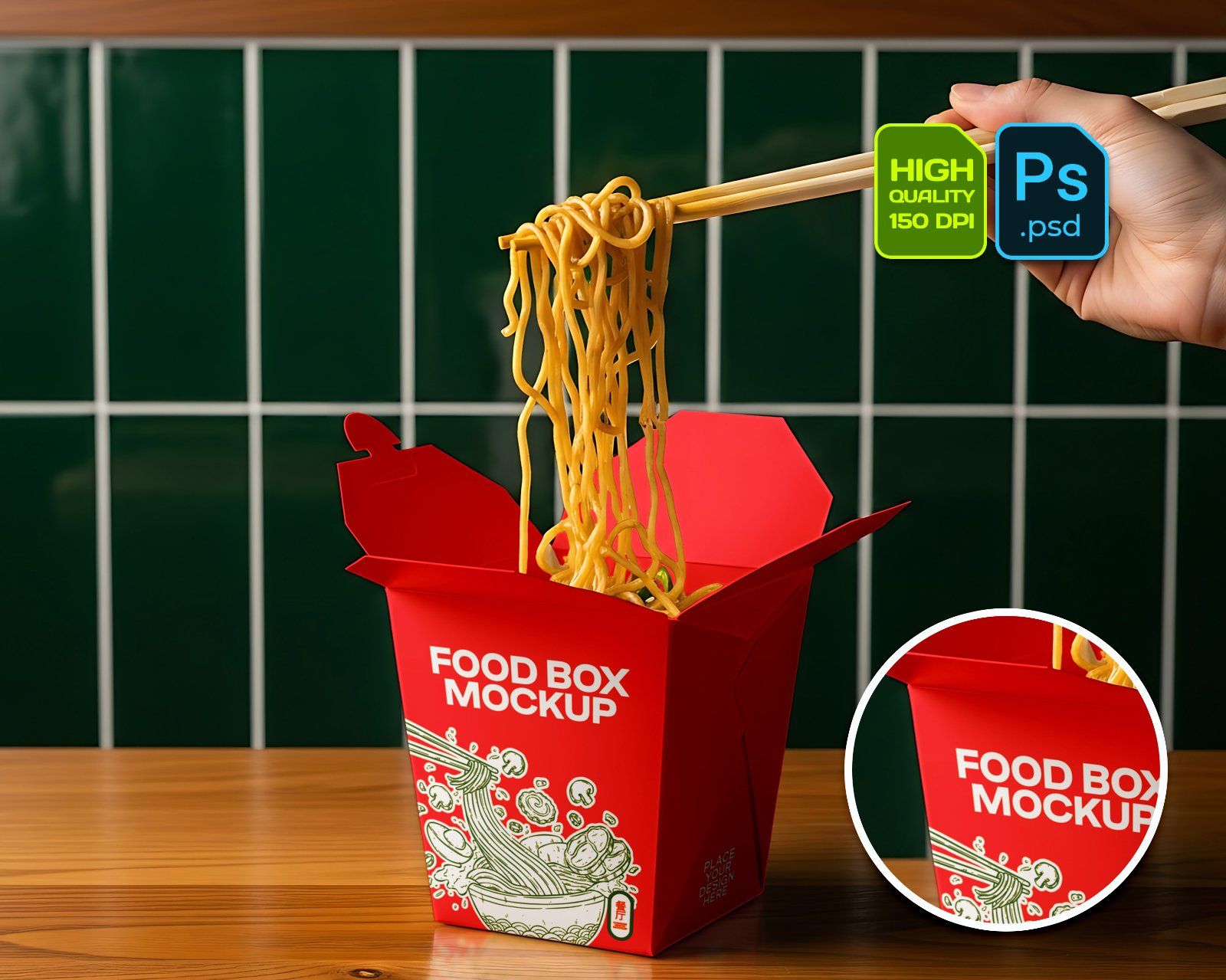 Chinese Restaurant Flyer Mockup – Realistic PSD Template for Food Promotion