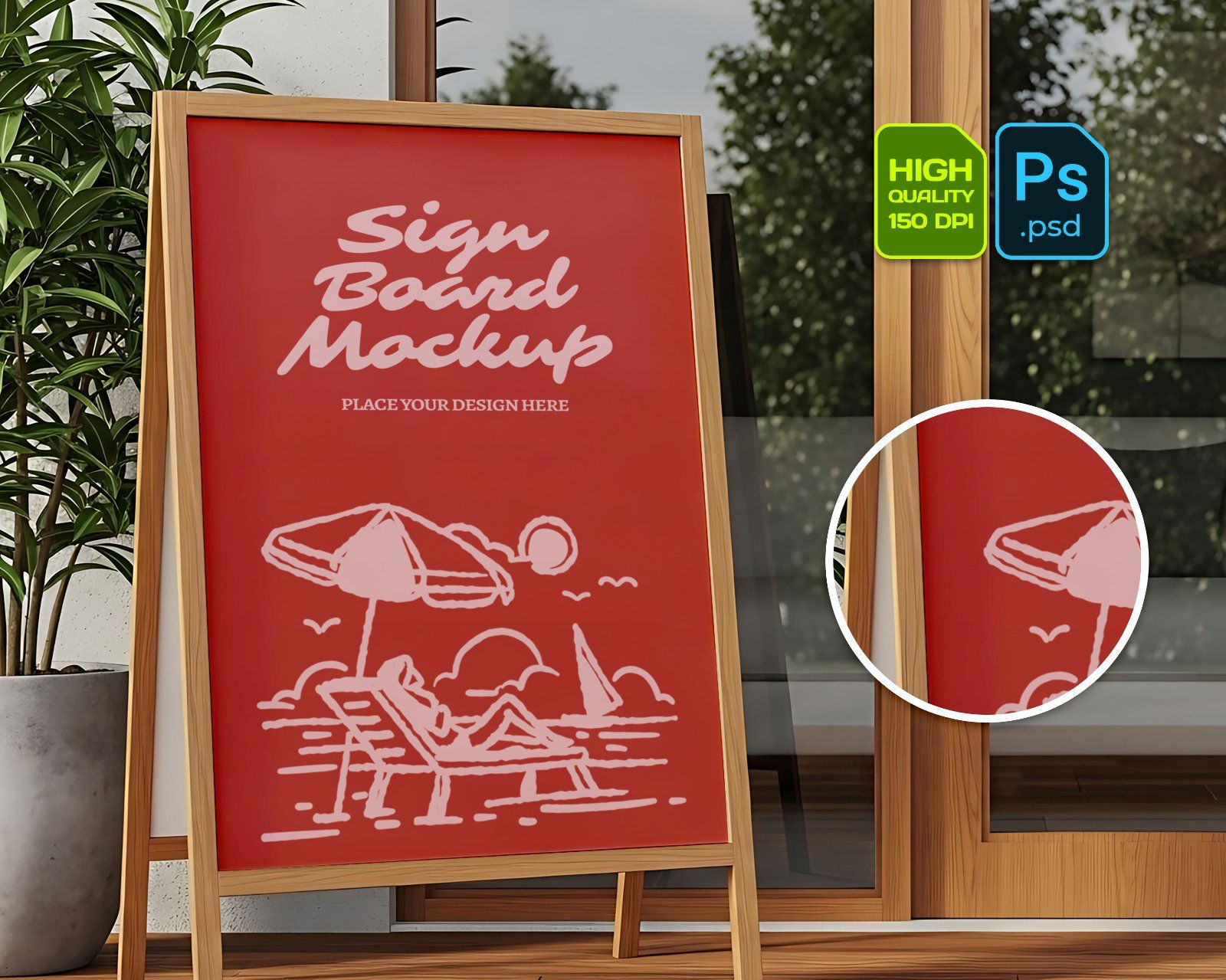 Beach Cafe Tropical PSD Set for Summer Restaurant, Juice Bar & Burger Shop