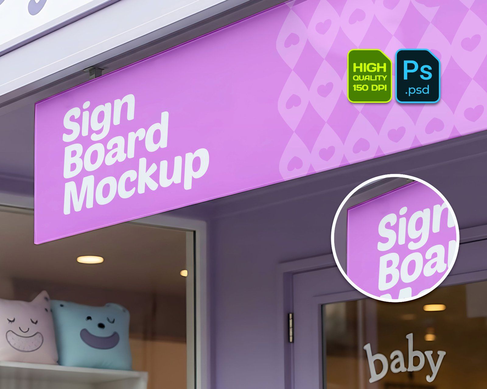 15 Baby Shop Mockups – PSD Onesie, Dress, Gift Box, Sign, Wrapping & Tag Kit