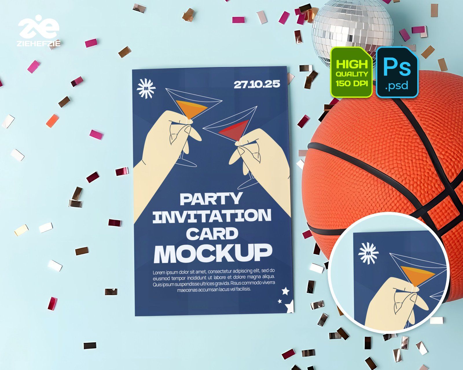 Premium Party Invitation Boy and Girl Mockup Bundle