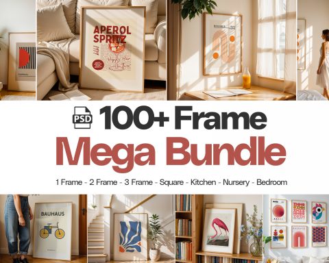 100+ Frame Mockup PSD Bundle Set
