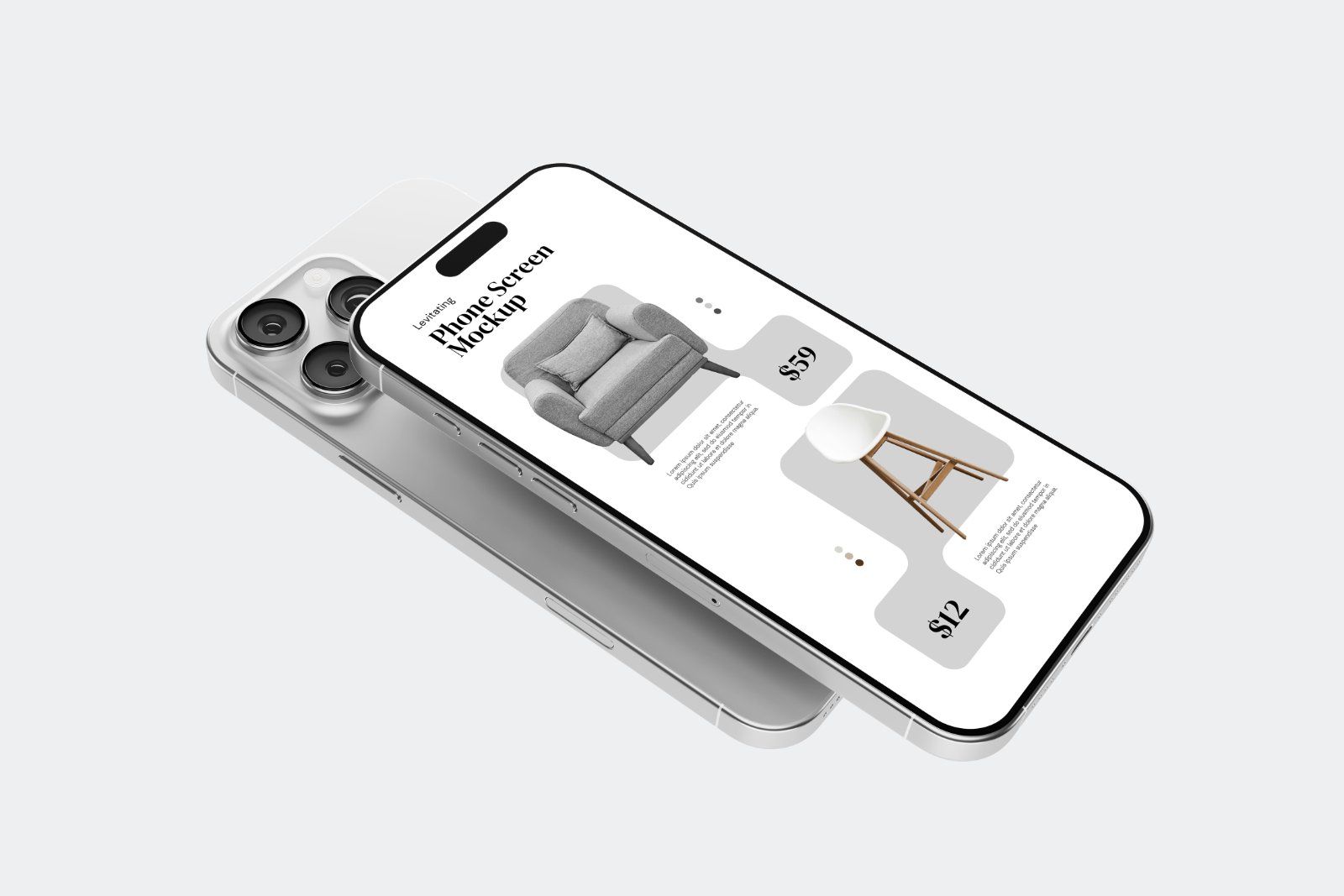 Levitating Phone Screen Mockup V1