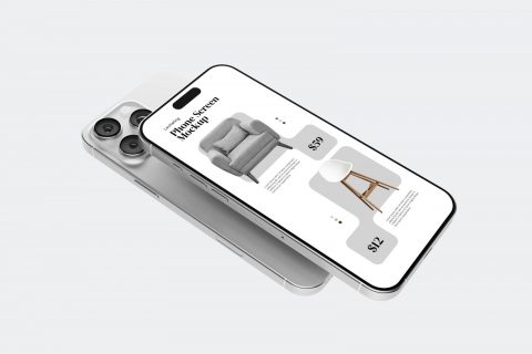 Levitating Phone Screen Mockup V1