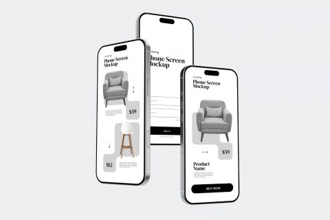 Levitating Phone Screen Mockup V2