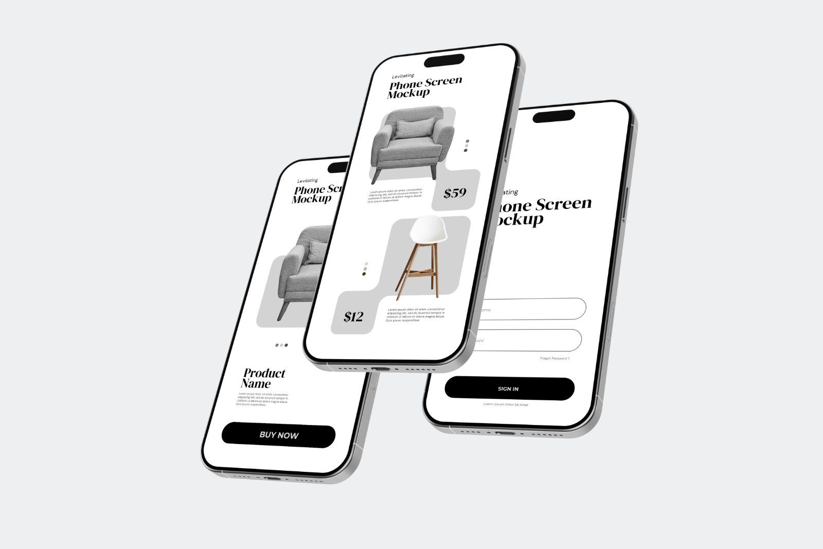Levitating Phone Screen Mockup V3
