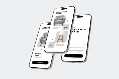 Levitating Phone Screen Mockup V3