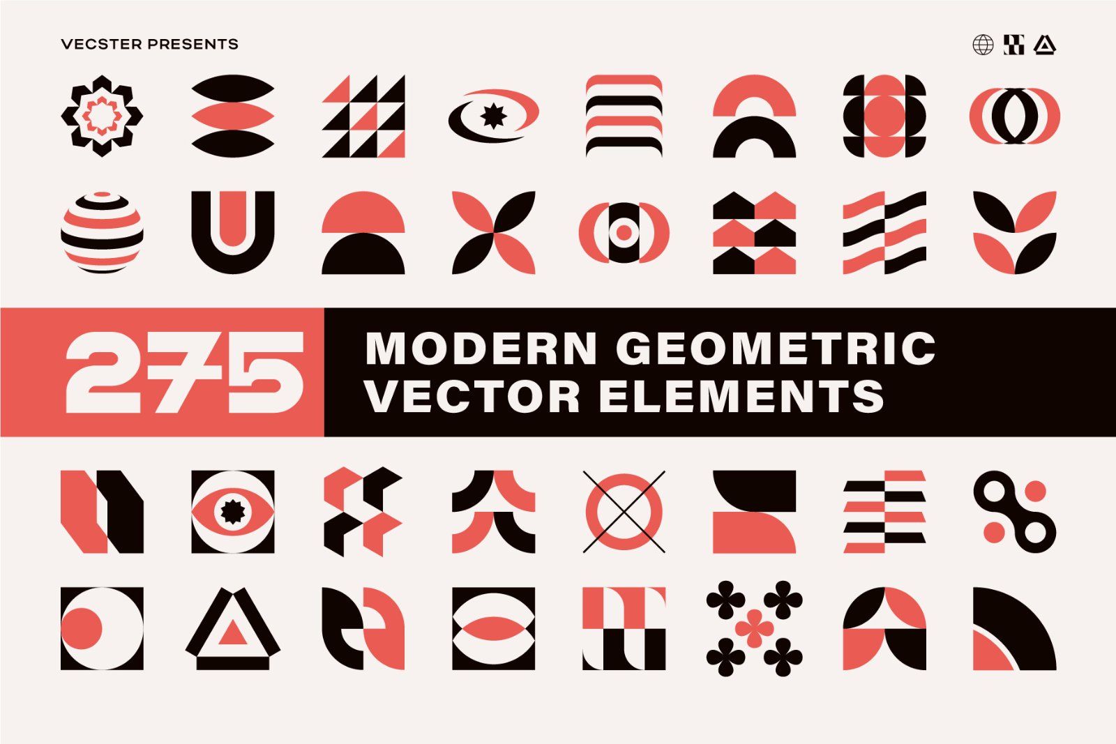 275 Modern Geometric Vector Elements
