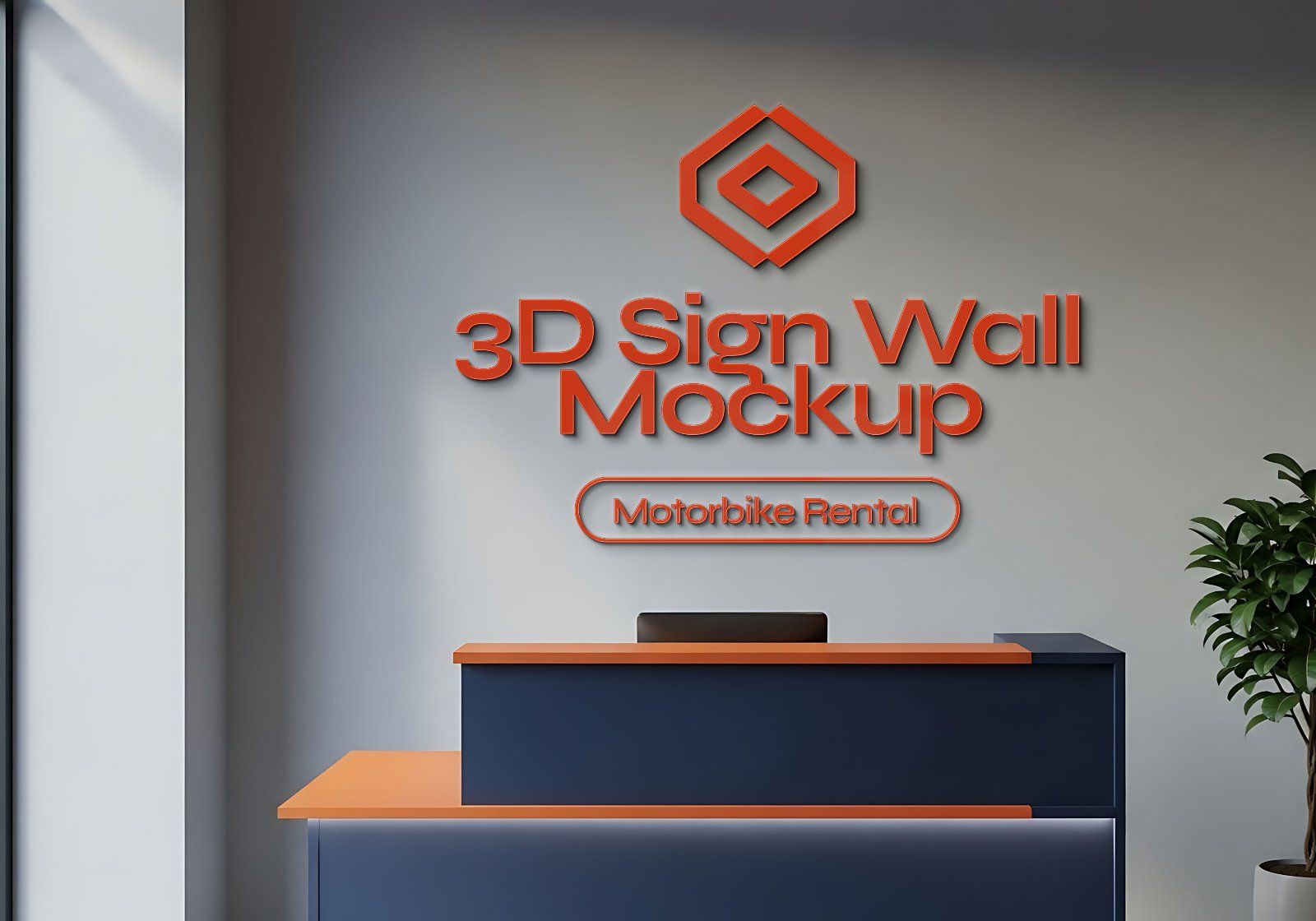 Premium Rental Motorcycle Mockup