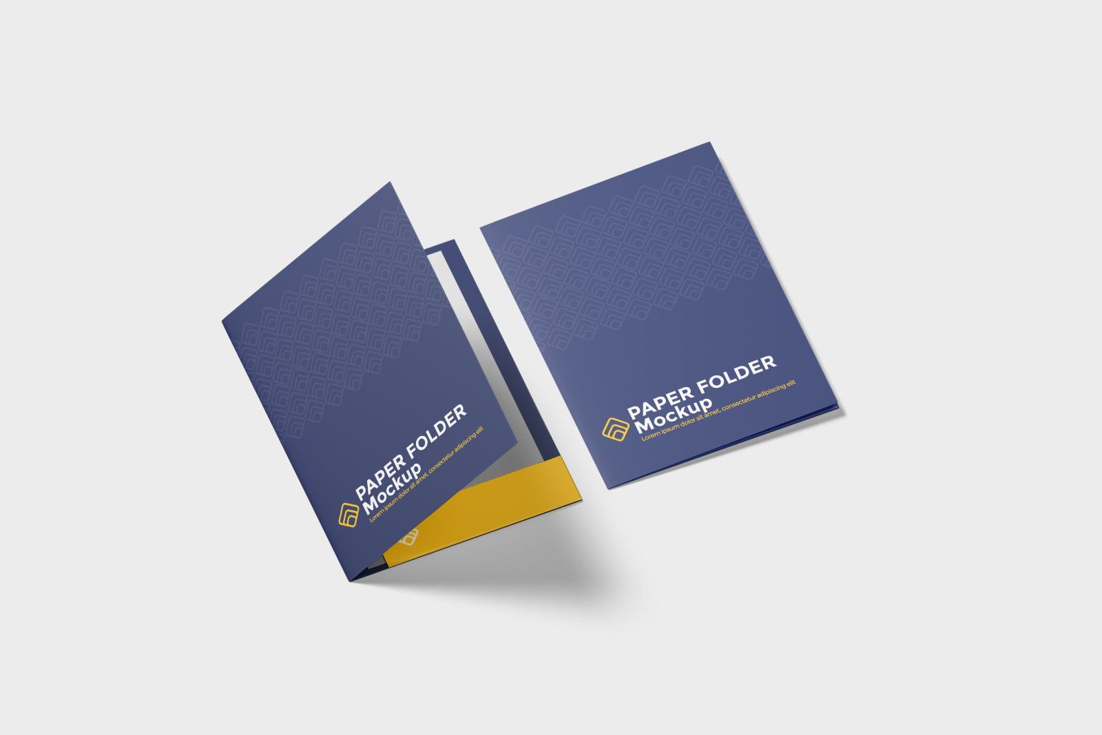 Half Opened and Closed Paper Folder with Document for Presentation