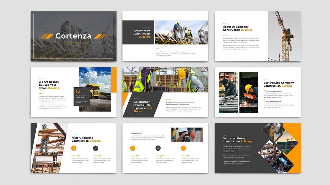 Cortenza - Construction PowerPoint Presentation Template