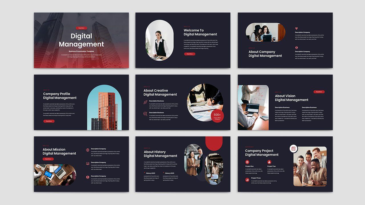 Digital Management - Business PowerPoint Template