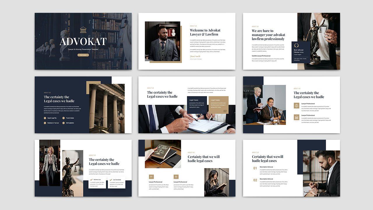 Advokat - Lawyer & Attorney PowerPoint Template