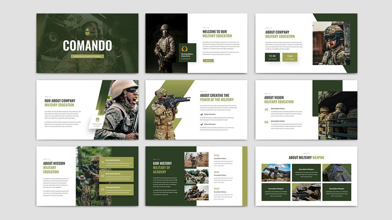 Comando - Military and Army Powerpoint Template