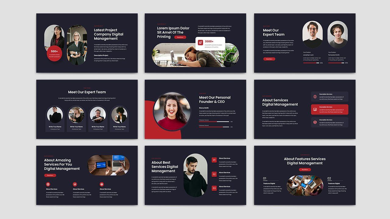 Digital Management - Business PowerPoint Template