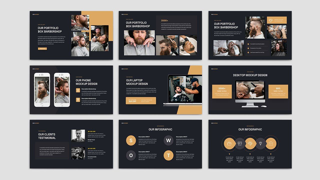 Box Barber - Barbershop PowerPoint Presentation Template