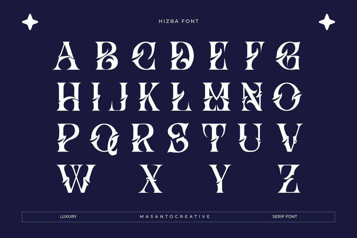 Hizba – Luxury Ornamental Serif Font