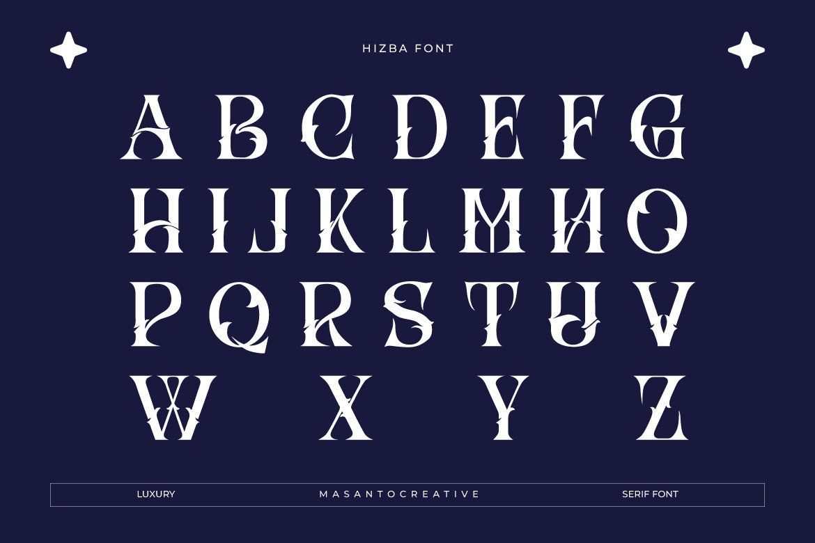 Hizba – Luxury Ornamental Serif Font