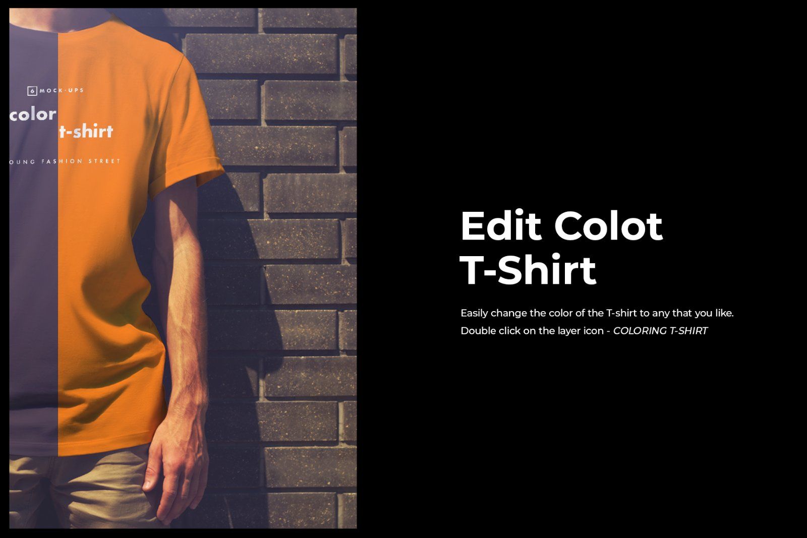 6 Mockups of an Elongated T-shirt on a Young Guy. Urban style