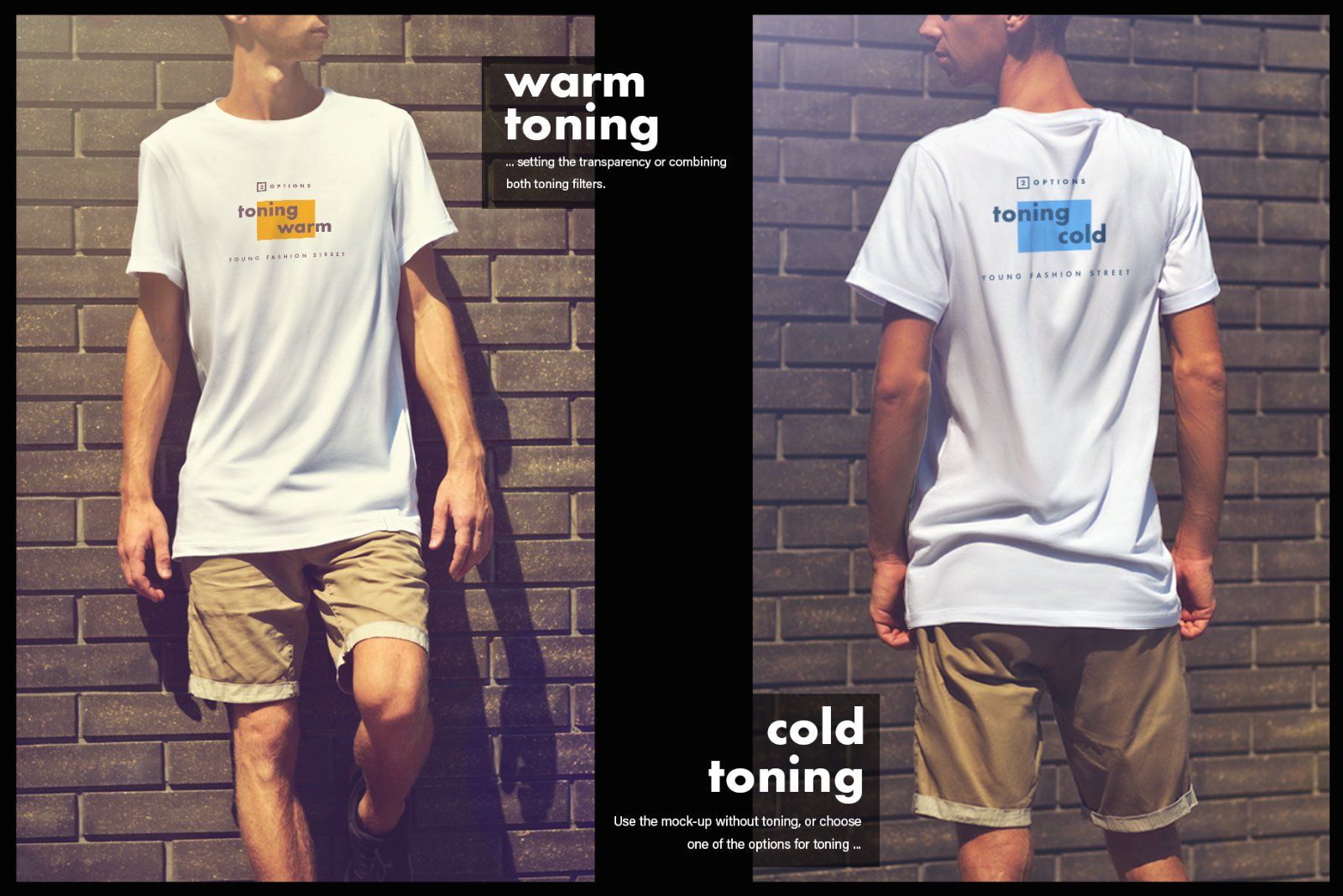 6 Mockups of an Elongated T-shirt on a Young Guy. Urban style