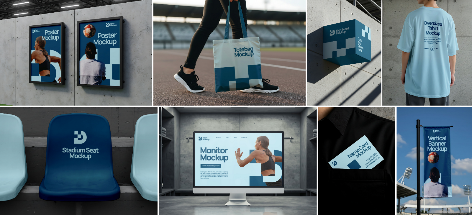 Premium Sport Branding Mockup - 15 PSD Template for Sport Brand