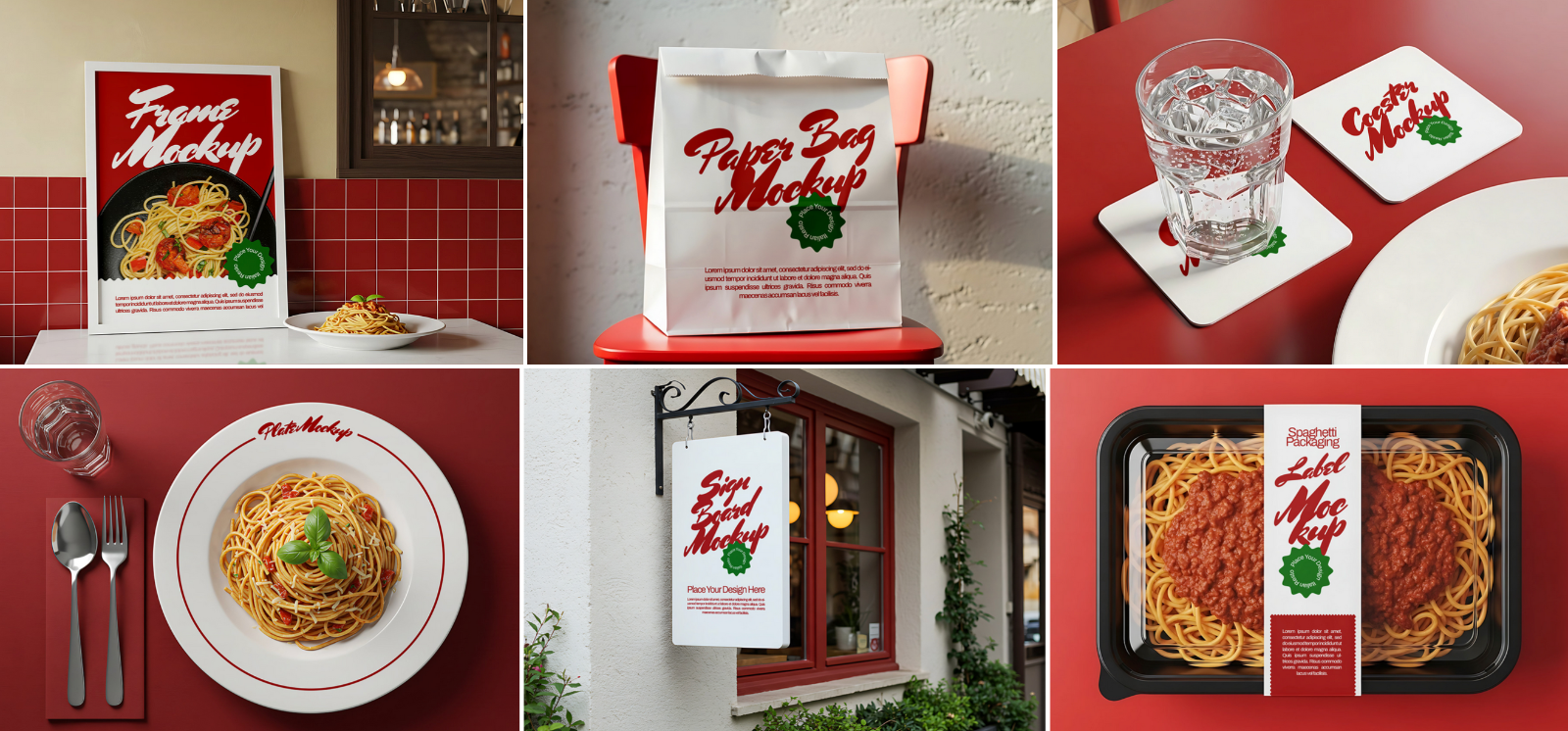 15 Premium Italia Pasta Resto Mockup Collection