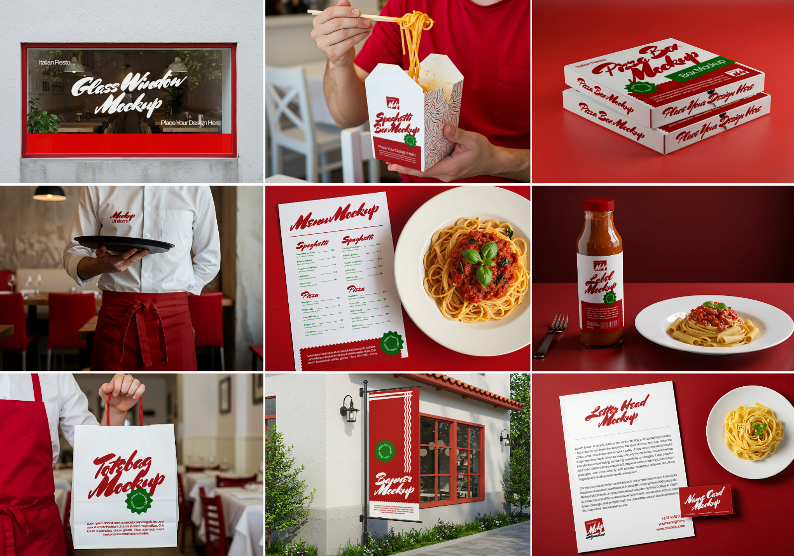 15 Premium Italia Pasta Resto Mockup Collection