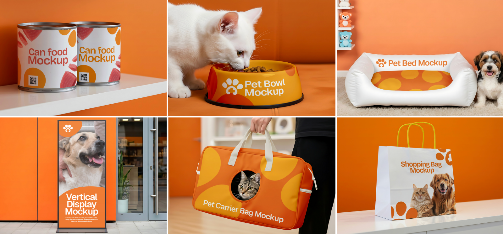 15 Pet Care Mockups – PSD Bed, Clothes, Van, Flyer & Branding Kit for Animal Retail