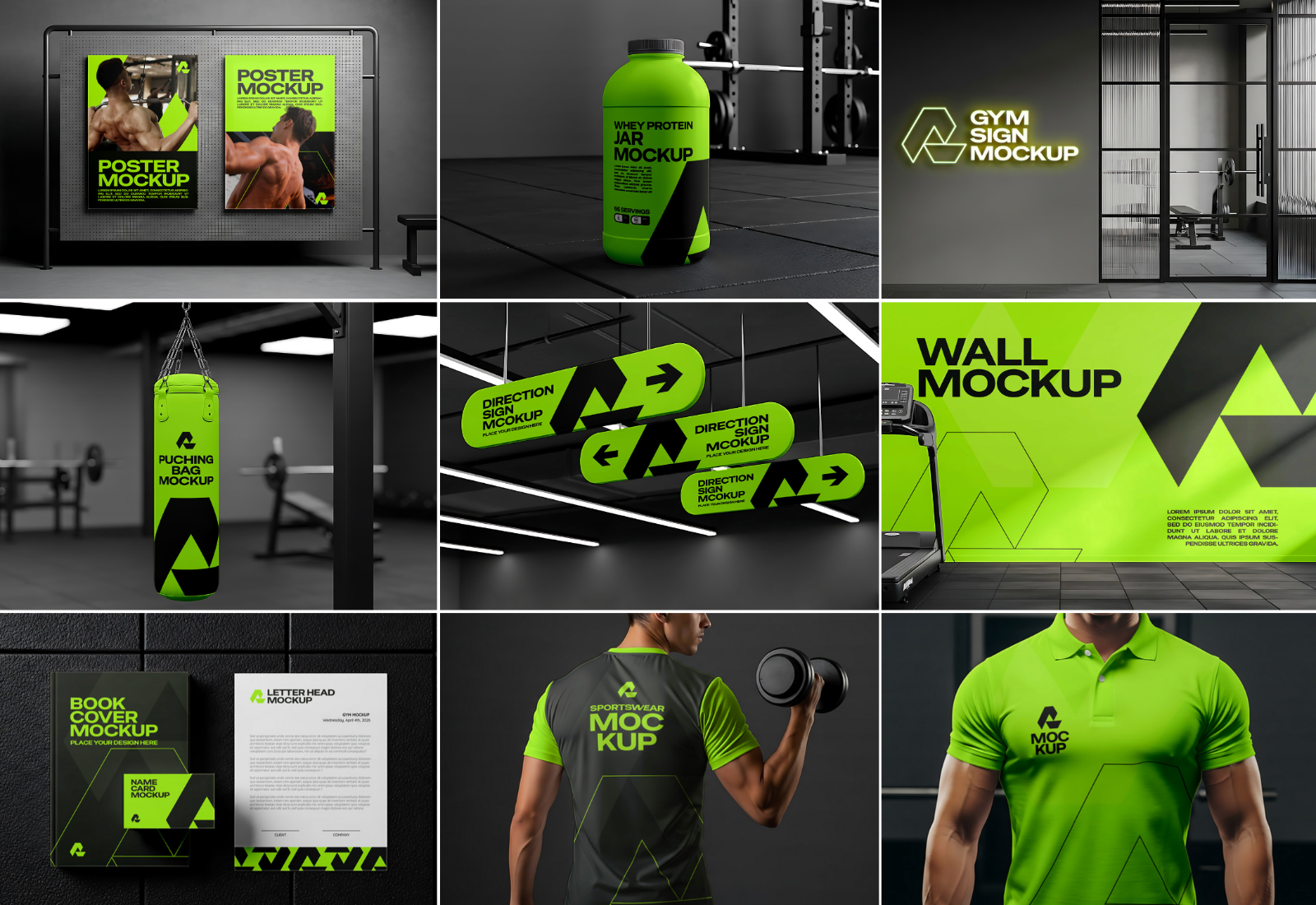 Premium Gym Branding Mockup Bundle