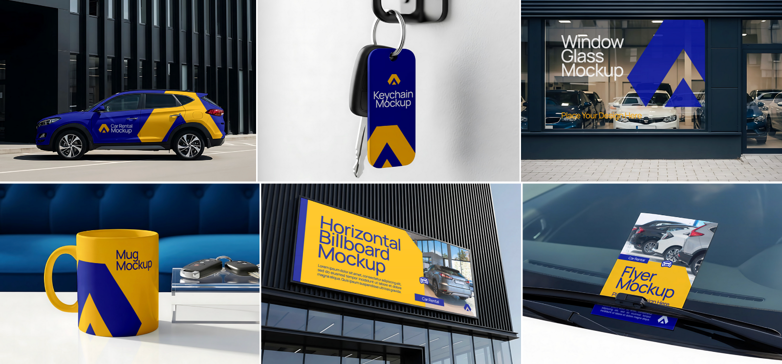 Premium Car Rental Branding Mockup