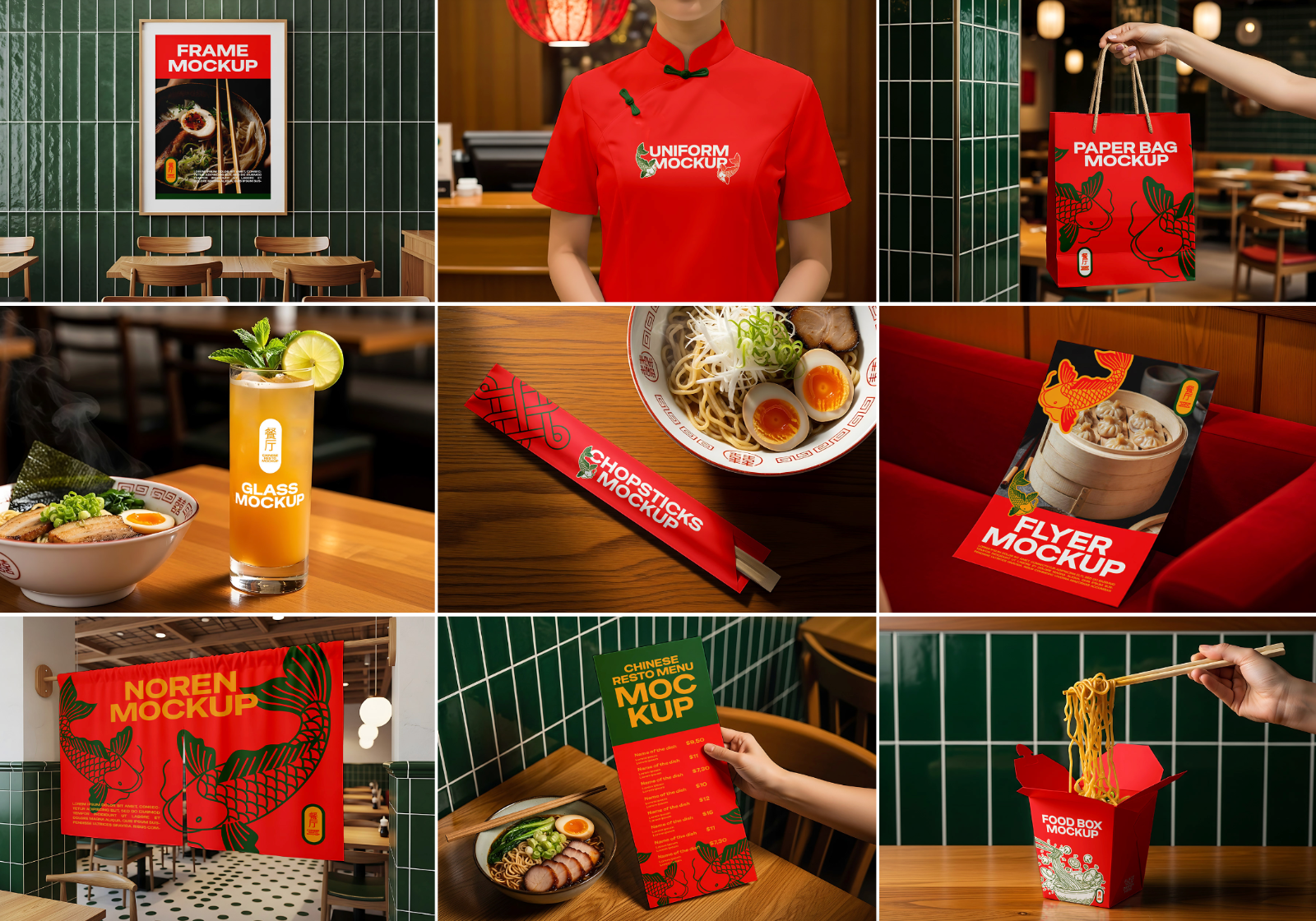 Chinese Restaurant Flyer Mockup – Realistic PSD Template for Food Promotion