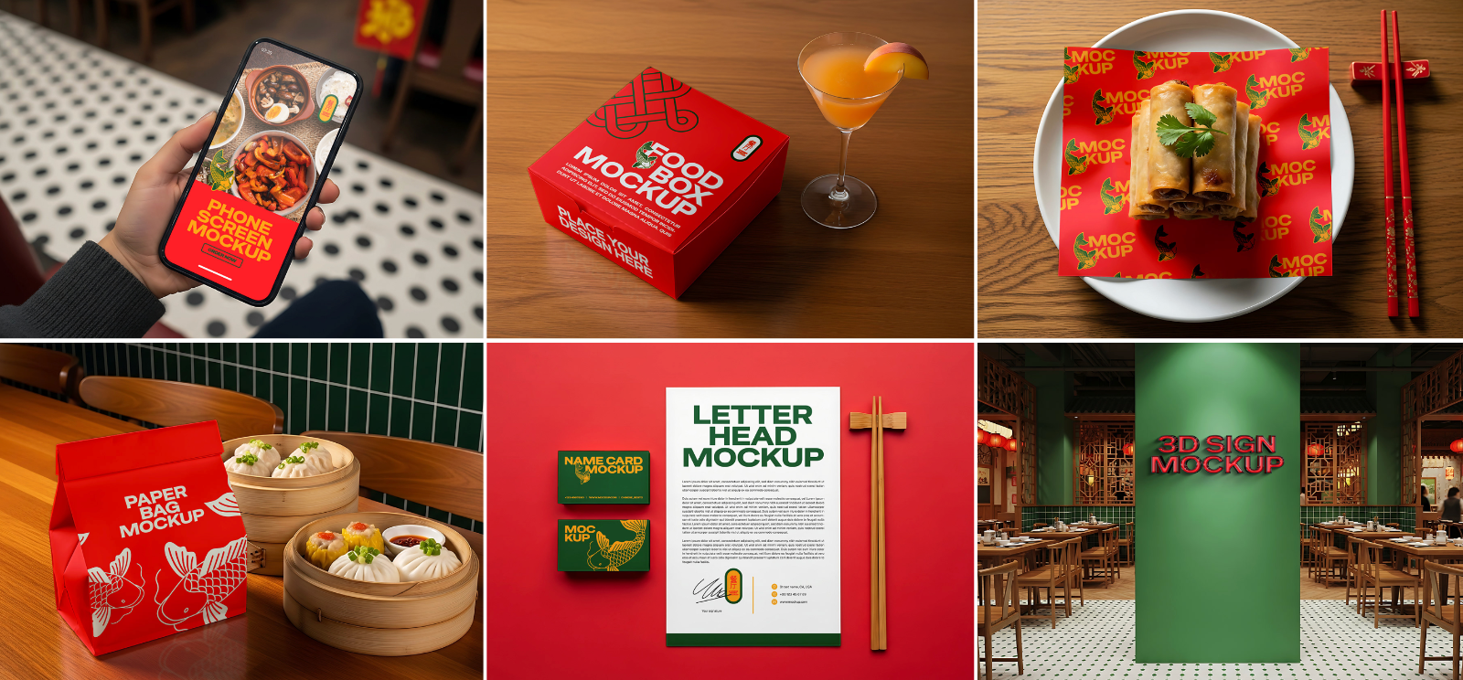 Chinese Restaurant Flyer Mockup – Realistic PSD Template for Food Promotion