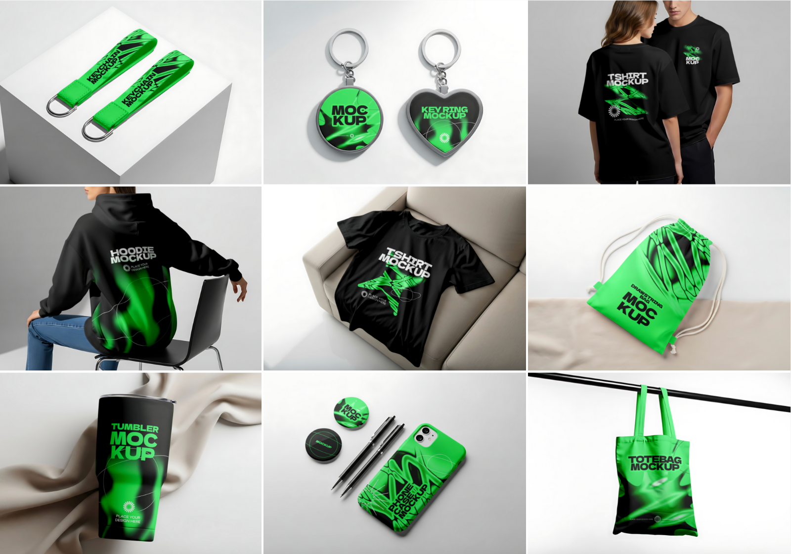 Merchandise Mockup Bundle – 15 PSD Templates for Apparel & Promo Product Design