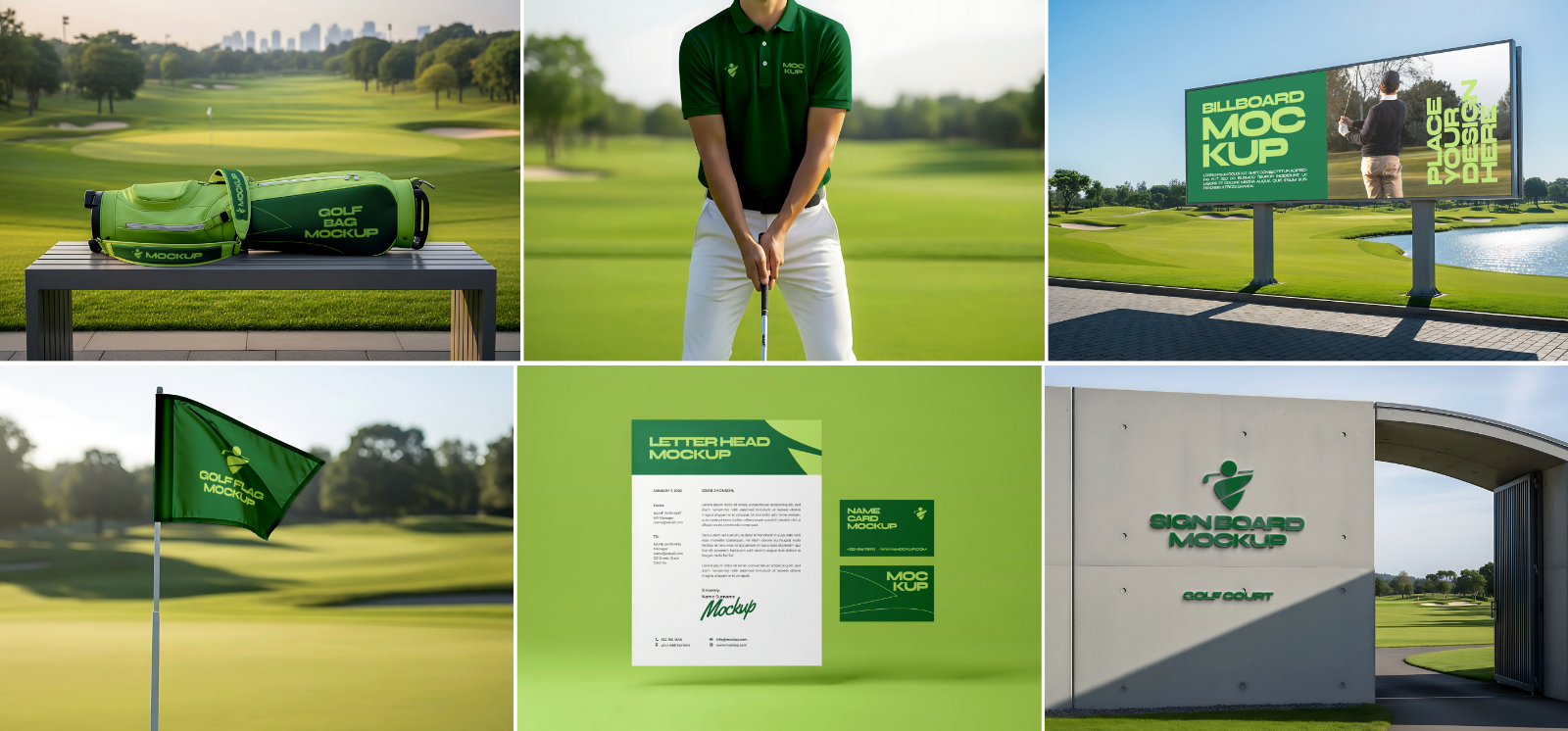 Golf Club Banner Mockup – Realistic Outdoor PSD Template