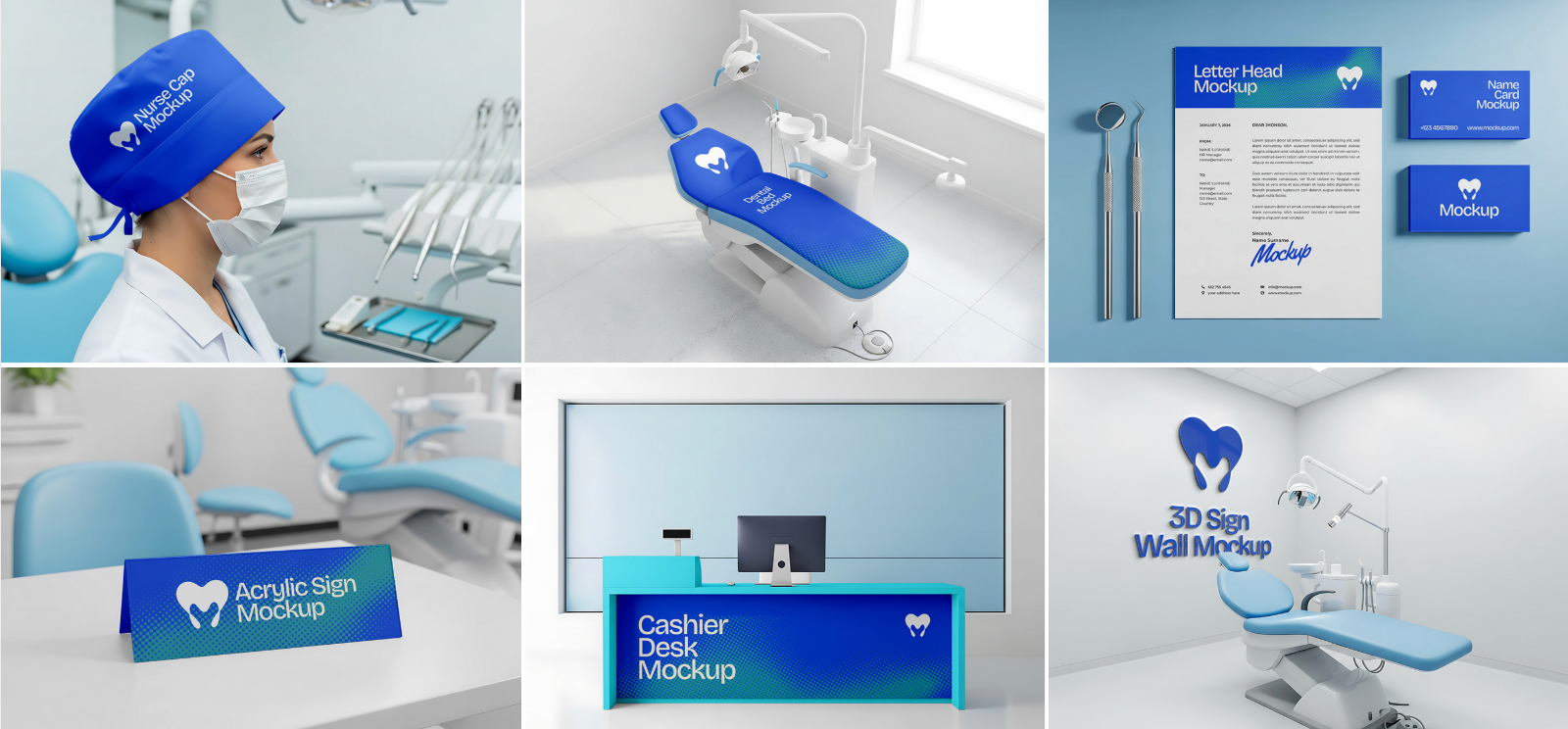 Dental Clinic Mockup Bundle – 15 PSD Templates for Medical & Healthcare Branding