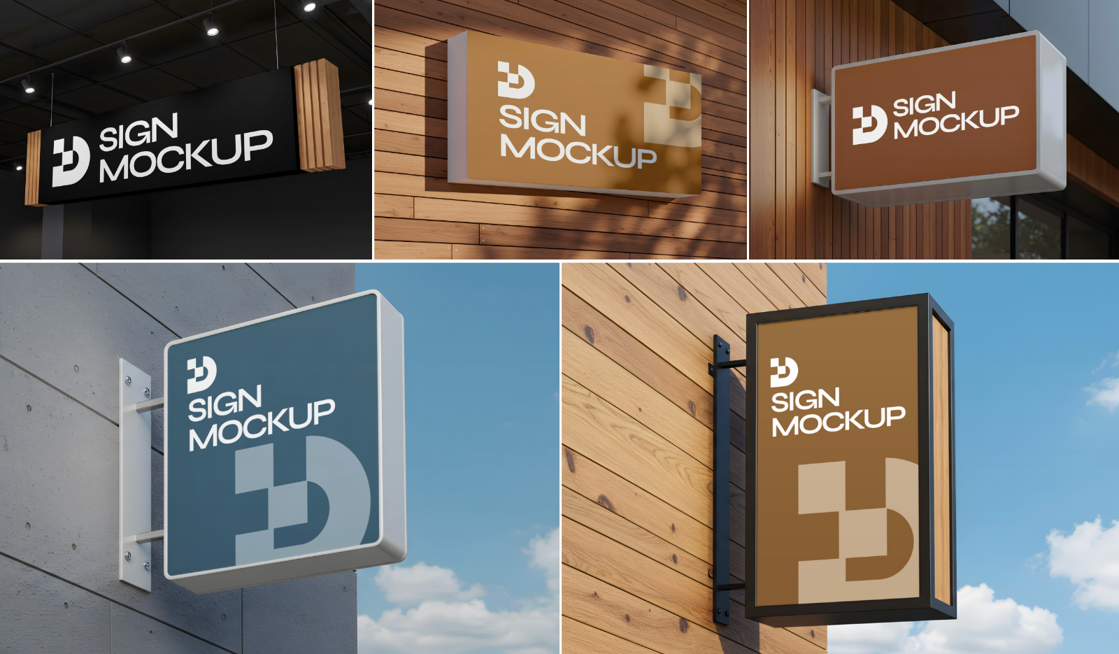 Signage Box Mockup Bundle – 20 PSD Templates for Storefront & Outdoor Branding