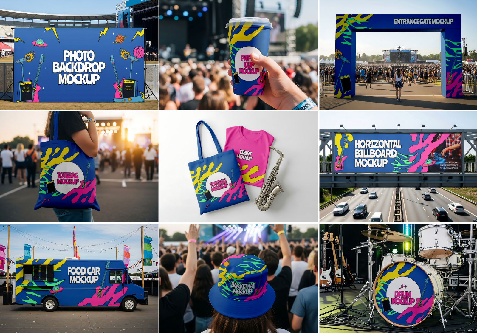 Music Fest Mockup Bundle - 15 PSD Templates for Event Branding & Festival Promotion