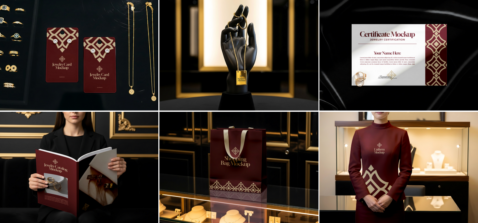 Jewelry Store Mockup Bundle – 15 PSD Templates for Luxury Branding
