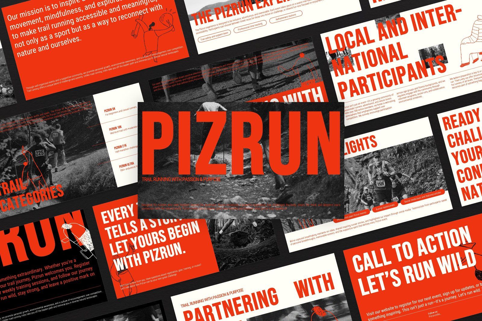 Pizrun – Trail Run Bold Typography Presentation