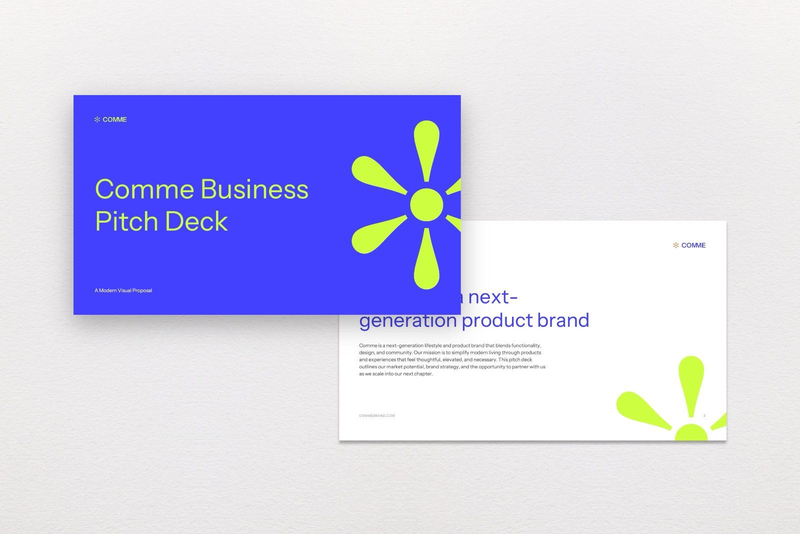 Comme – Modern Business Pitch Deck Presentation