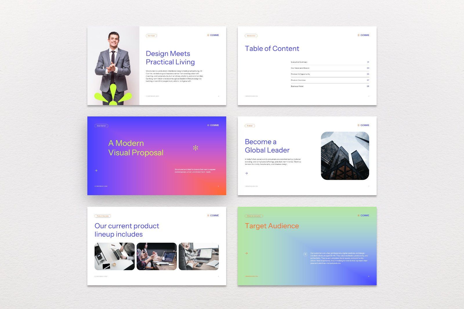 Comme – Modern Business Pitch Deck Presentation