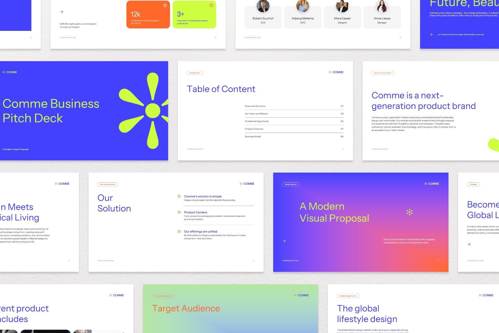 Comme – Modern Business Pitch Deck Presentation