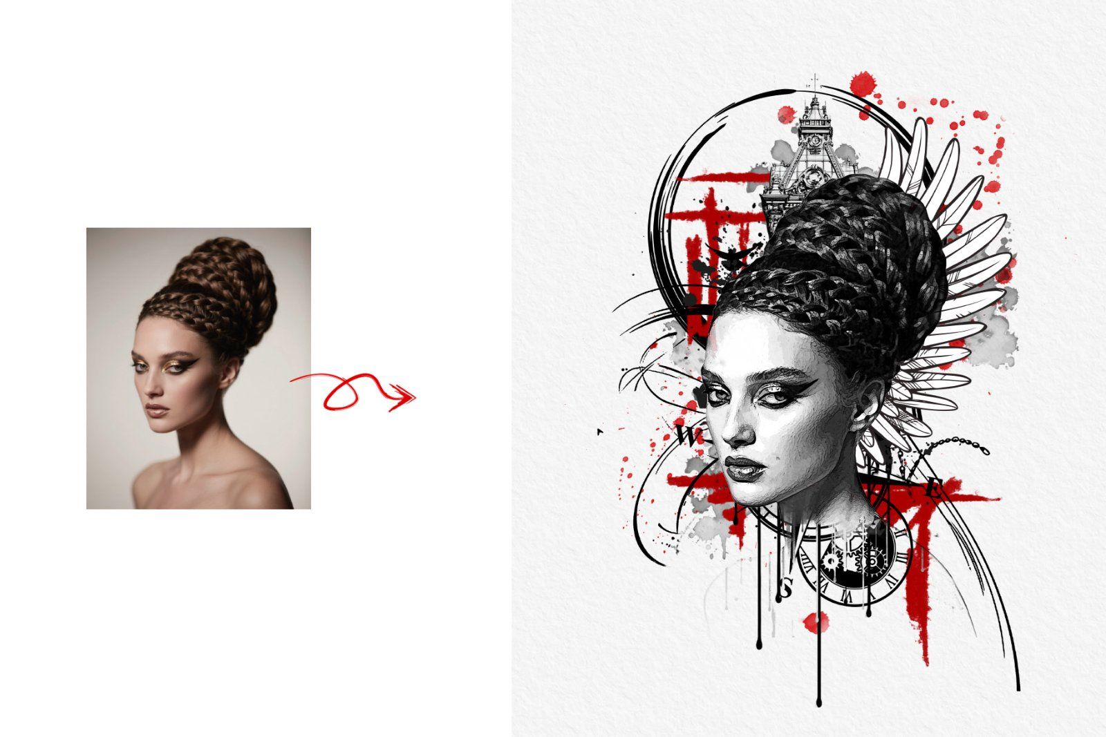 Artistic Watercolor Tattoo Art