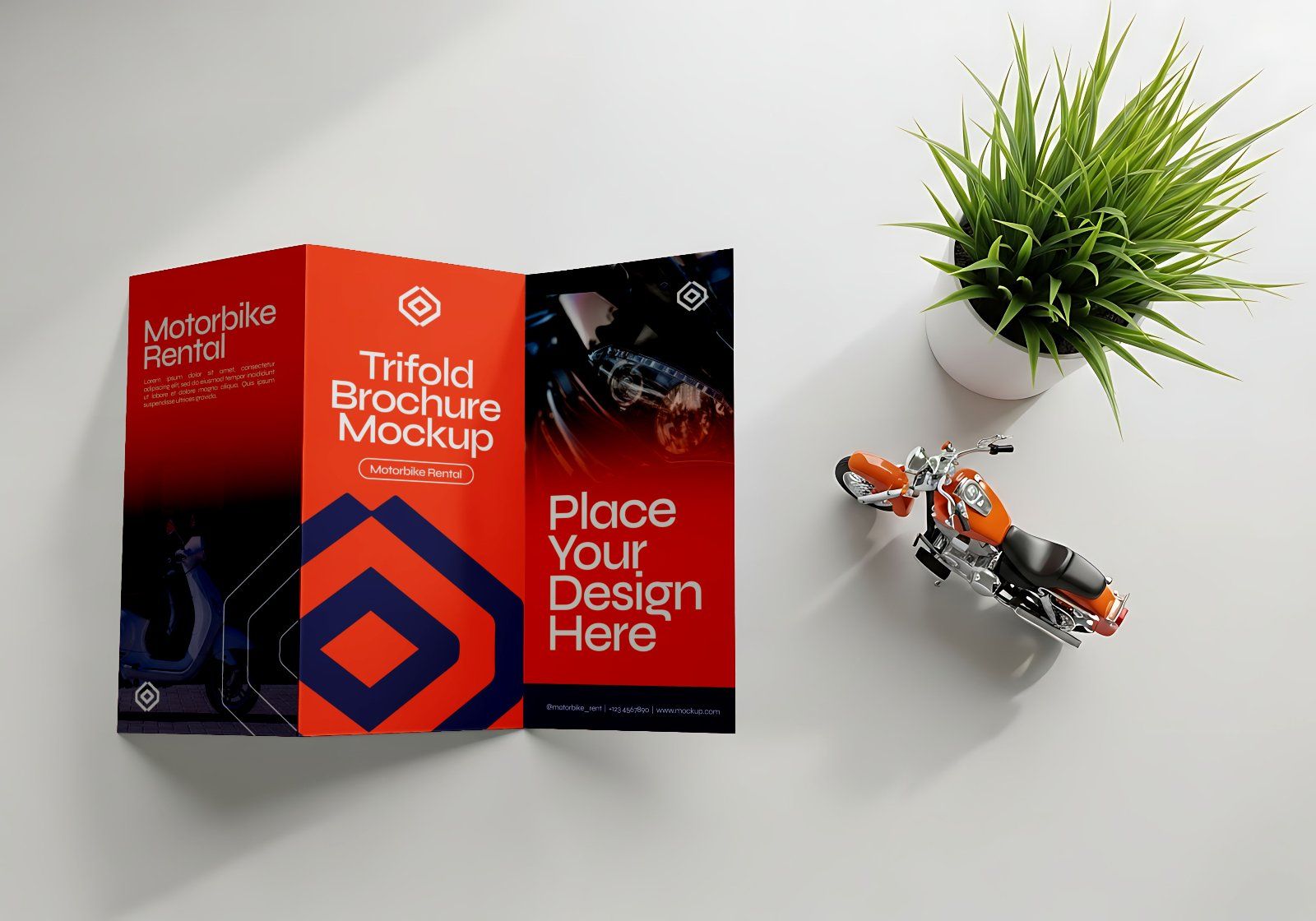 Premium Rental Motorcycle Mockup