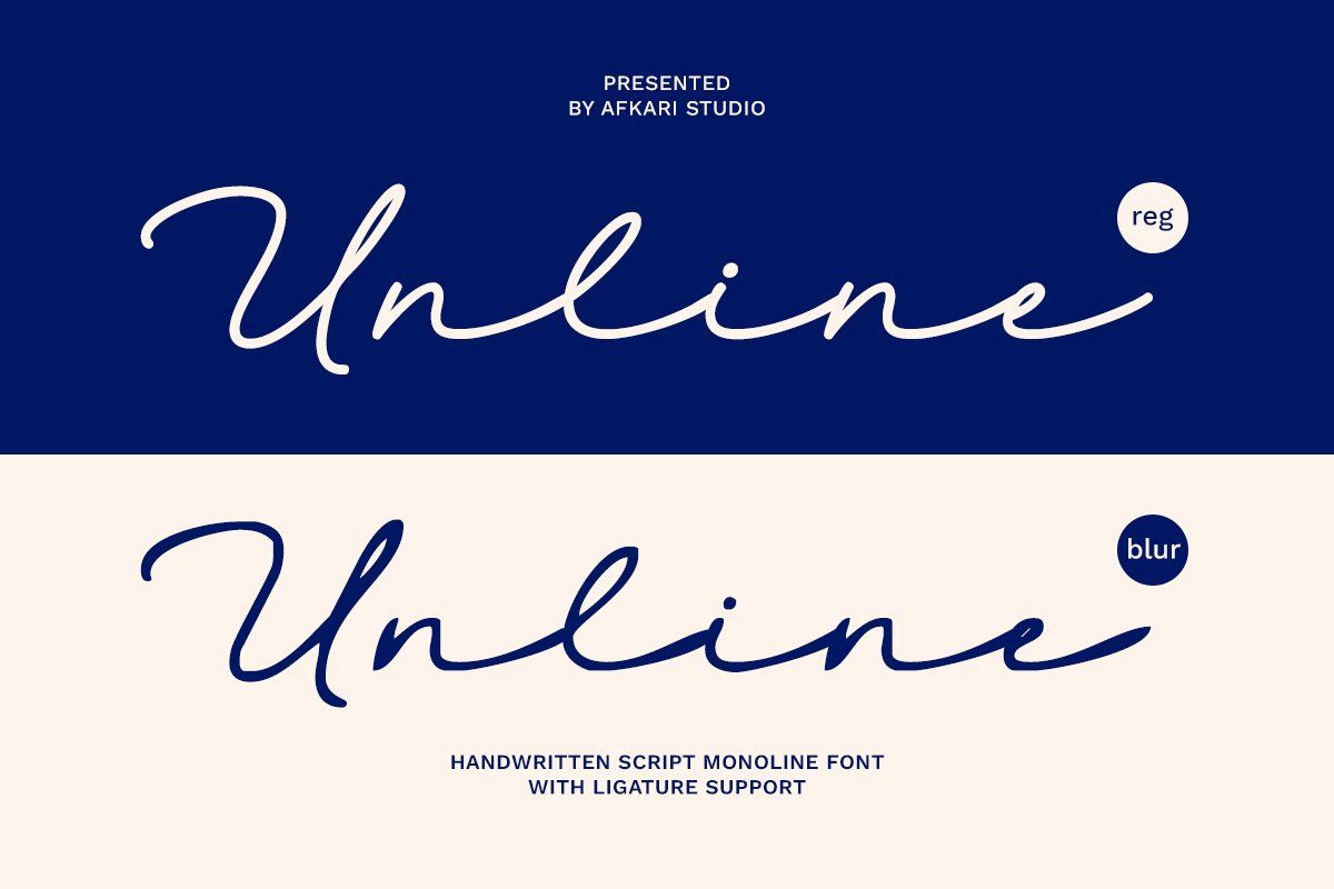 Unline - Handwritten Script Monoline Font