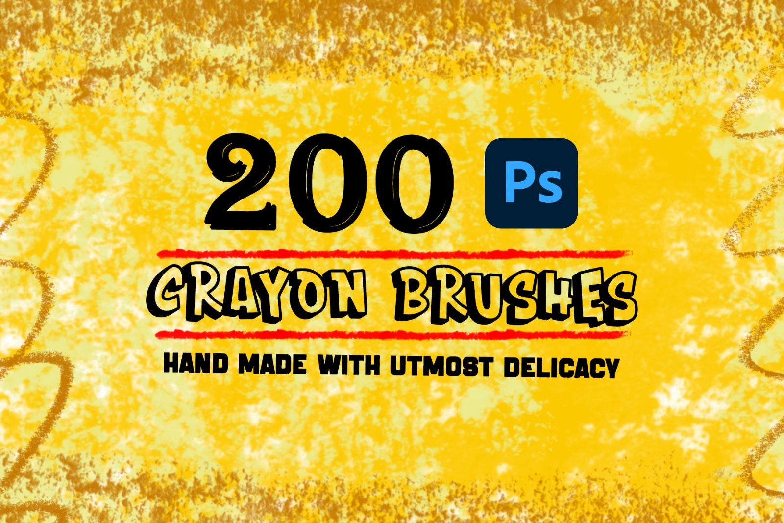 200+ Crayon Photoshop Brushes, Photoshop Brush, Crayon Texture, hand-drawn texture, Real Crayon Text