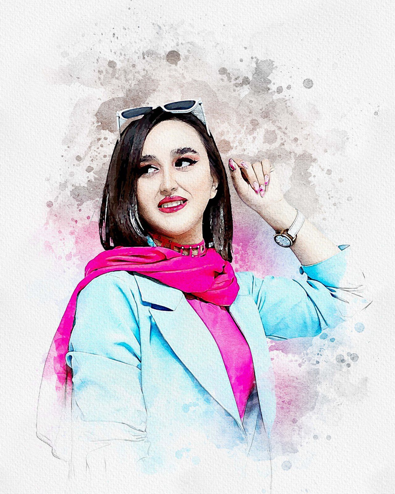 Painting Watercolor Splash Art