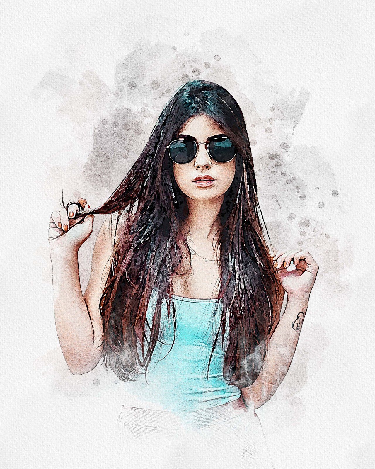 Painting Watercolor Splash Art