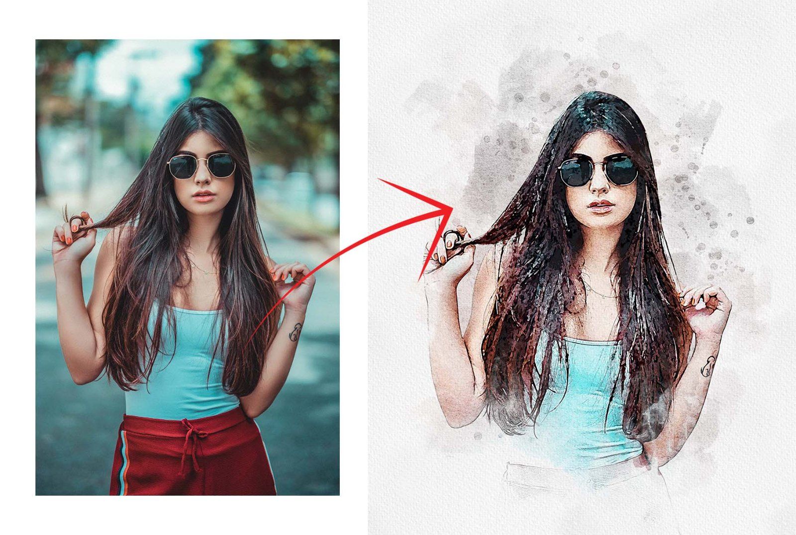 Painting Watercolor Splash Art