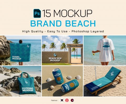 Premium Branding Beach Mockup